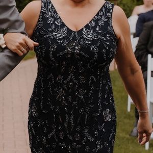 Navy blue beaded gown